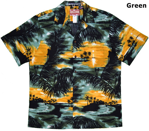Colorful Island Sunset Men's Hawaiian Shirt