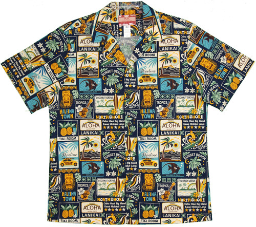 Hawaii State Locations Men's Hawaiian Shirt