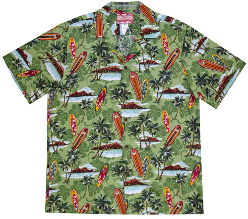 Diamond Head Surfboard Men's Hawaiian Shirt