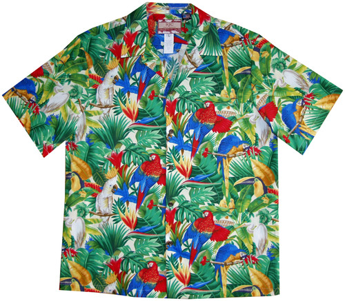Paradise Parrots Toucans Men's Hawaiian Shirt