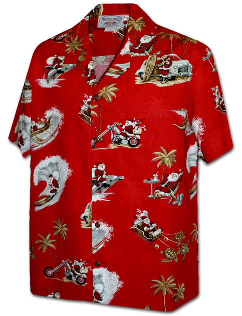 Santa Island Fun Activities Men's Hawaiian Shirt