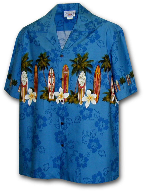 Plumeria Surfboard Palm Boy's Hawaiian Shirt