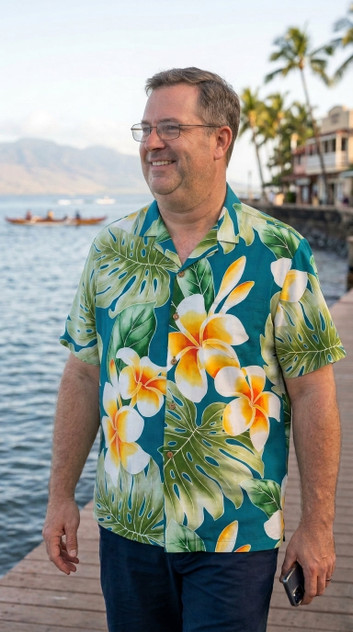 Paradise Found Men's Plumeria Beauty Hawaiian Shirt