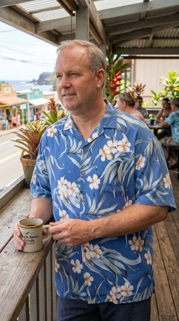 Paradise Found Men's Melia Plumeria Hawaiian Shirt