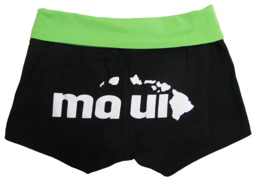 100% Kama'aina Women's Maui Butt Foldover Waistband Low Rise Yoga Short