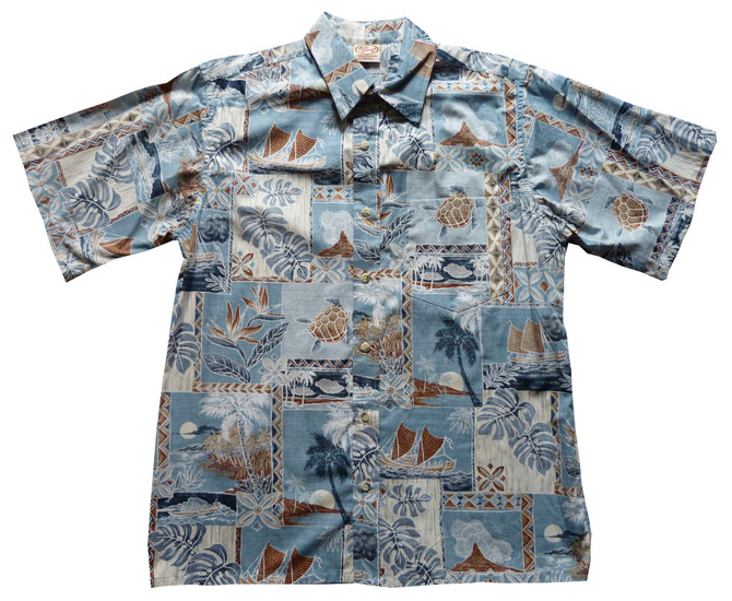 Go Barefoot Mens Pacifica Placket Reverse Shirt