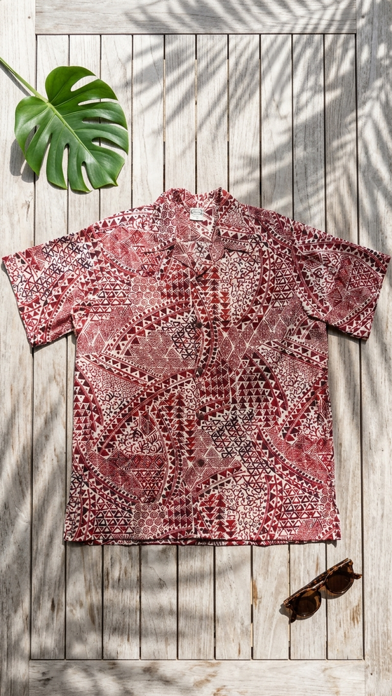 Go Barefoot Mens Hawaiian Tats Big & Tall Shirt