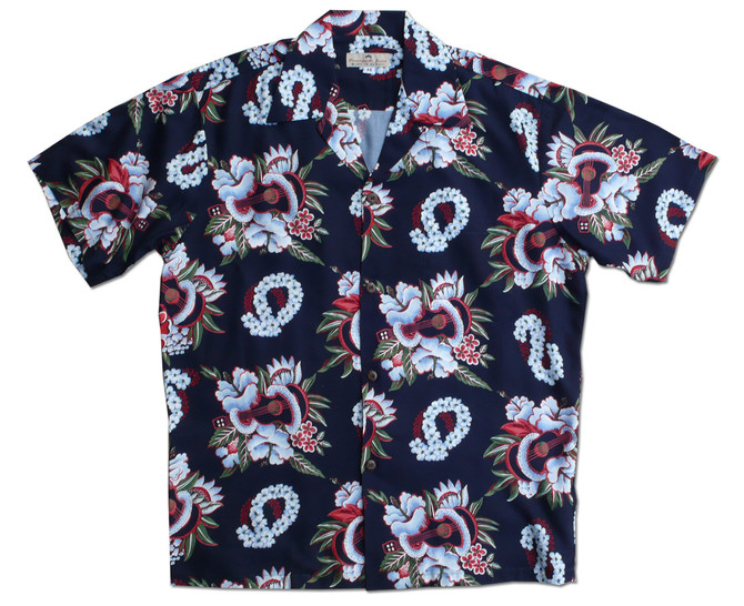 Pineapple Juice Mens Ukulele Lei Shirt