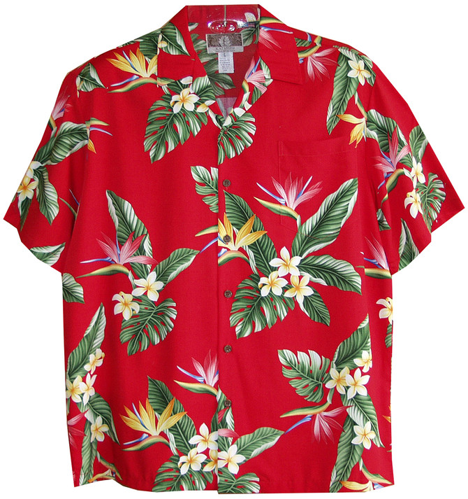 RJC Mens Bird of Paradise Display Rayon Shirt