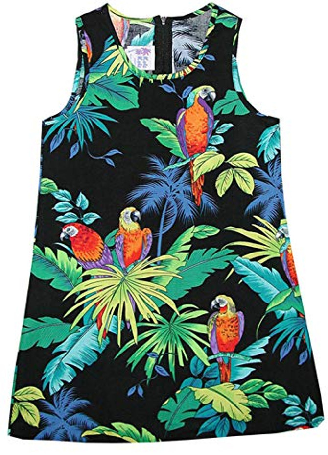 RJC Girl's Jungle Parrot Short Tank Hawaiian Dress