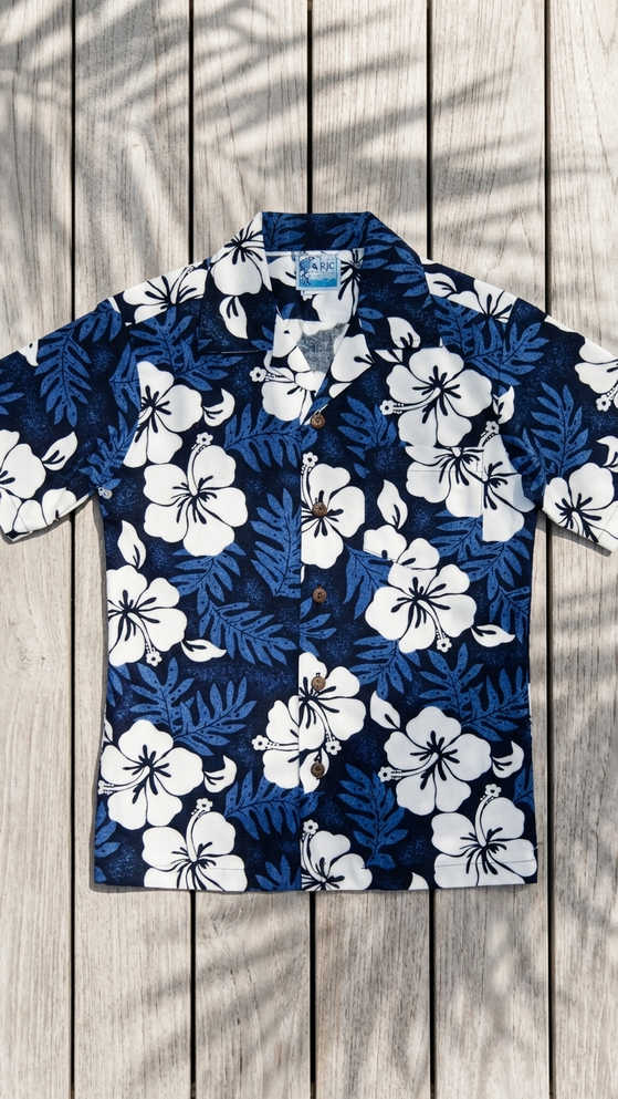 RJC Boys White Hibiscus Fern Shirt