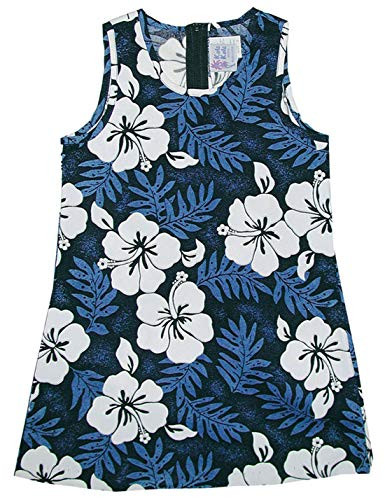 RJC Girl's White Hibiscus Fern Short Tank Hawaiian Dress