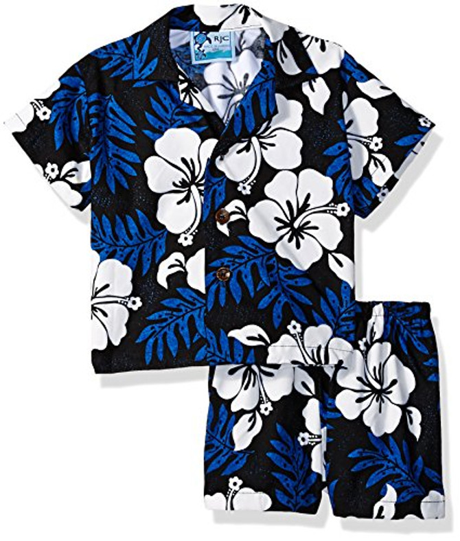 RJC Boys White Hibiscus Fern 2pc Set