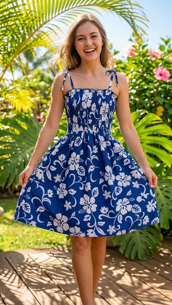 RJC Womens Classic Hibiscus Elastic Tube Top Sundress