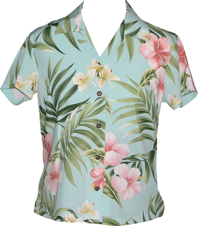 RJC Womens Pale Hibiscus Orchid Fitted Blouse