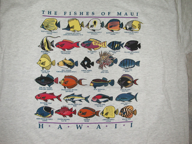 RJC Men's The Fishes of Maui Hawaiian Tshirt - Maui Imprint