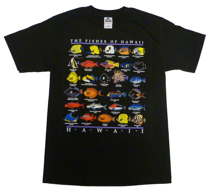 RJC Men's The Fishes of Hawaii Hawaiian Tshirt - Hawaii Imprint