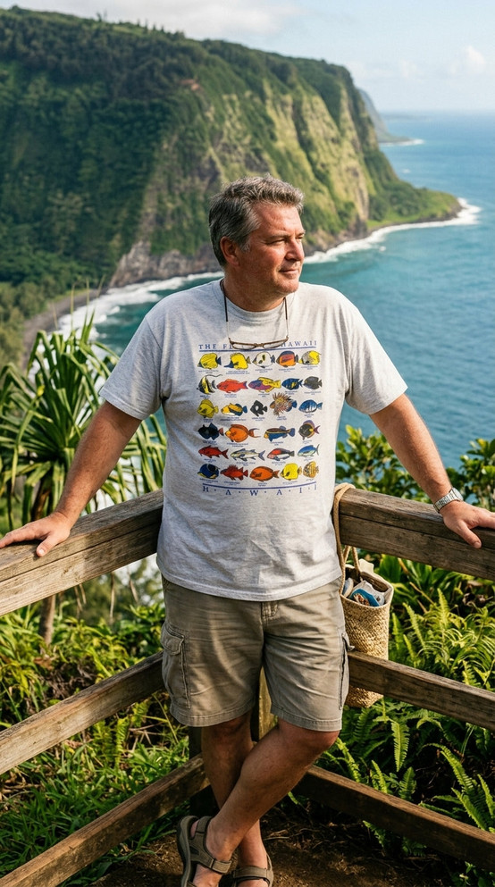 RJC Men's The Fishes of Hawaii Hawaiian Tshirt - Hawaii Imprint