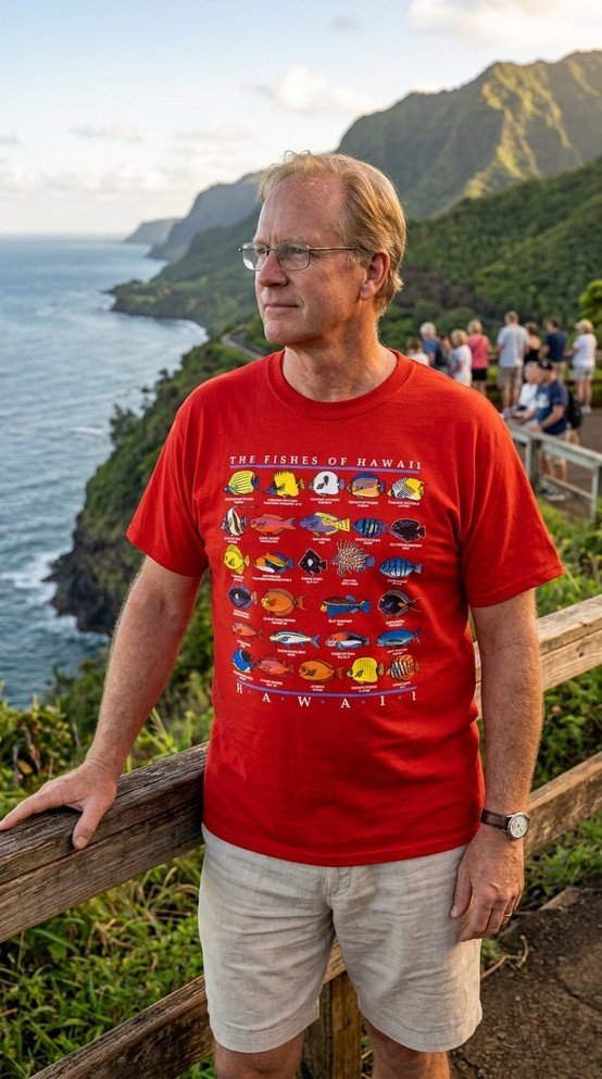RJC Men's The Fishes of Hawaii Hawaiian Tshirt - Hawaii Imprint