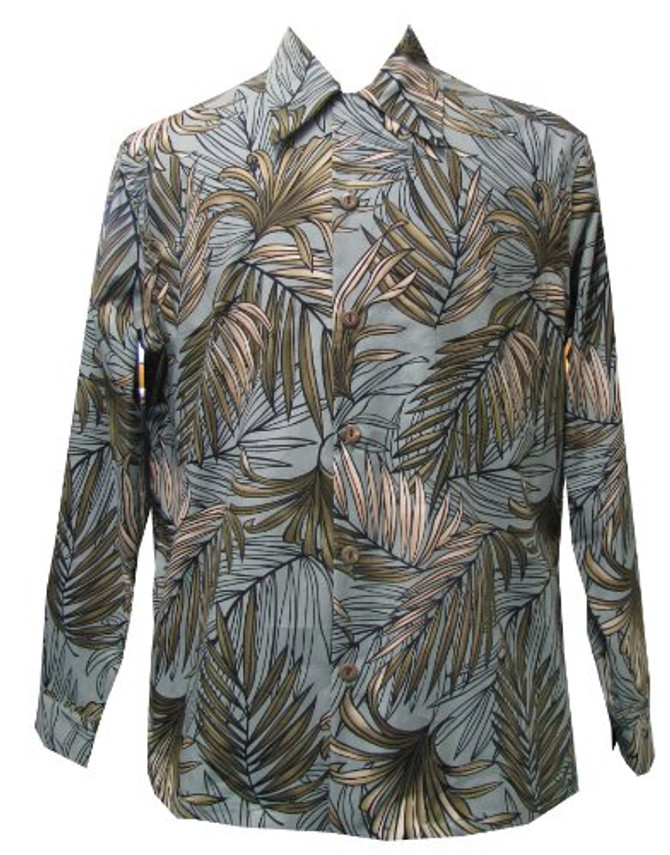 Paradise Found Mens Frond of You Kamehameha Style Long Sleeve Shirt