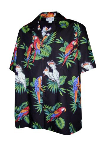 Pacific Legend Mens Tropical Toucan Parrot Shirt