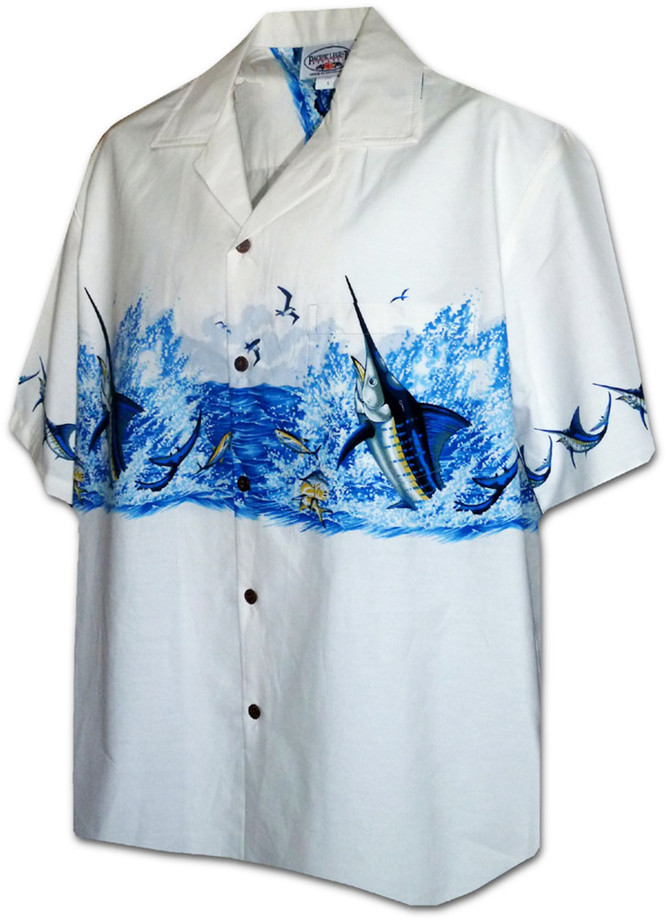 Pacific Legend Mens Deep Water Ocean Marlin Shirt