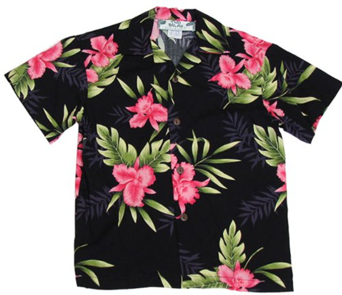 Two Palms Boy's Orchid Fern Rayon Shirt