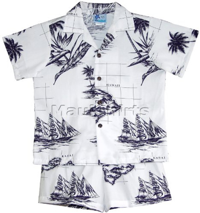 RJC Boys Hawaiian Island Map 2pc Set