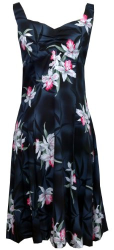 Two Palms Women's Midnight Orchid Empire Princess Flare Dress