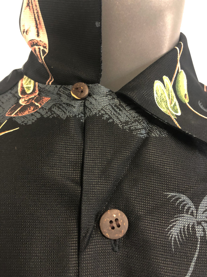 Paradise Found Men's Pau Hana Cocktail Textured Silk Shirt