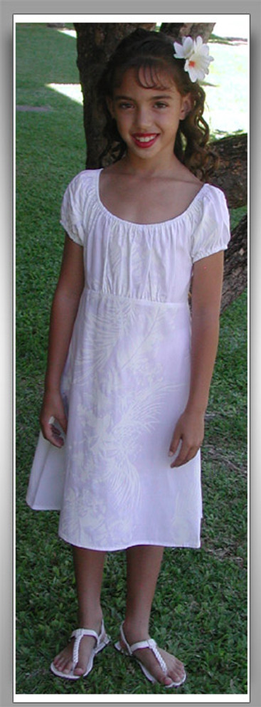 RJC Girls Fern Leaf Garden Wedding White Princess Flare Dress