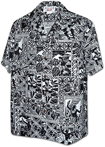 Hula Blocks Pacific Legend Men's Aloha Shirts