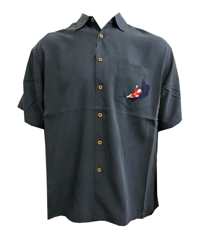 Bamboo Cay Santa's Catch of the Day Embroidered Shirt