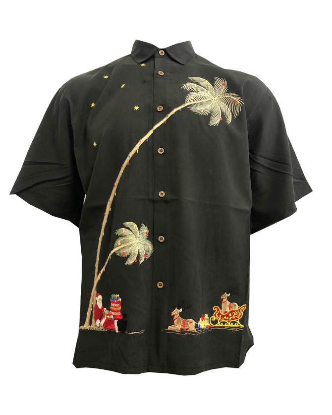 Bamboo Cay Santa Resting Embroidered Christmas Shirt