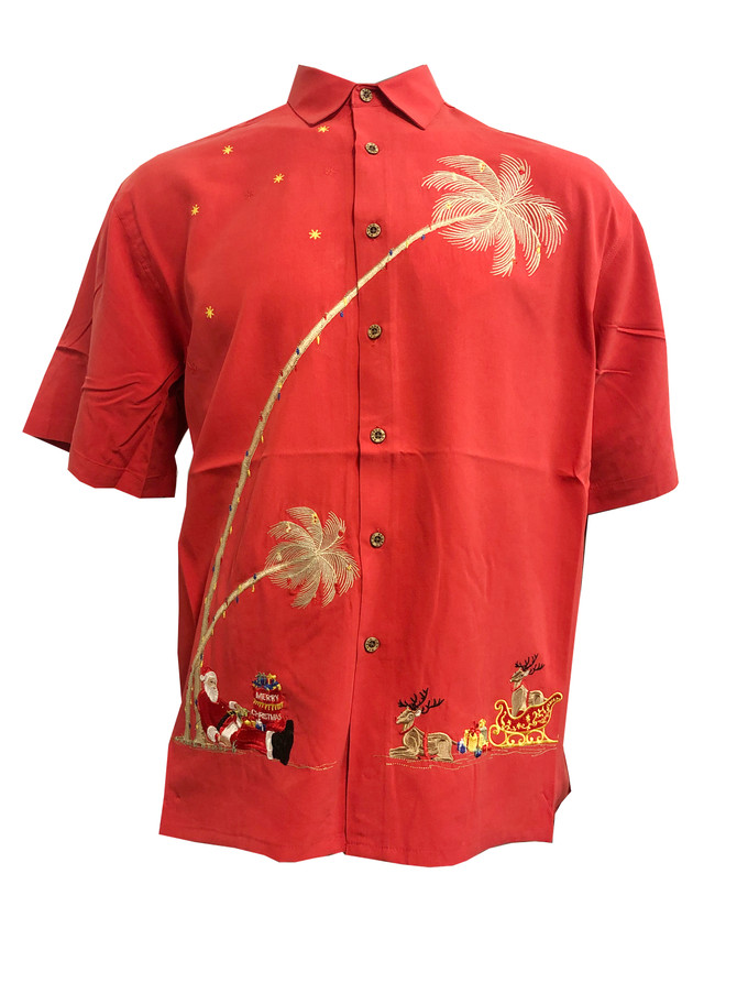 Bamboo Cay Santa Resting Embroidered Christmas Shirt