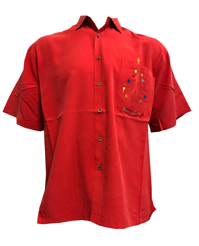 Bamboo Cay O Christmas Tree Embroidered Christmas Shirt