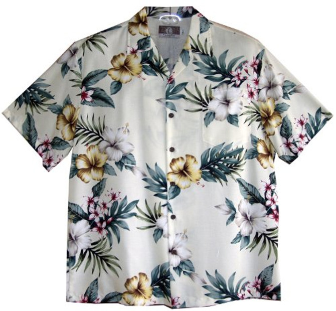 RJC Mens Hibiscus Stephanotis Rayon Shirt