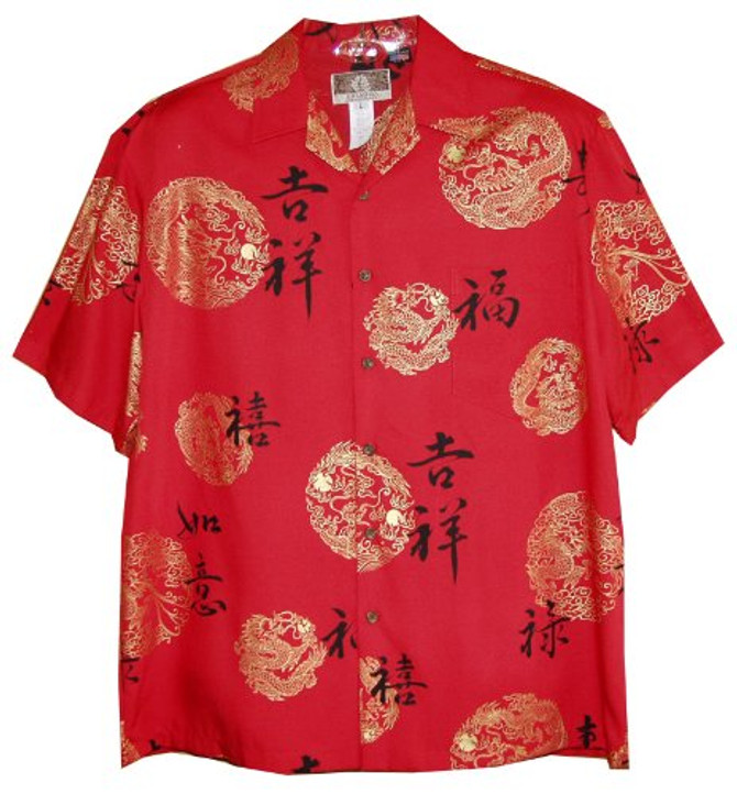 RJC Mens Golden Dragon Rayon Shirt