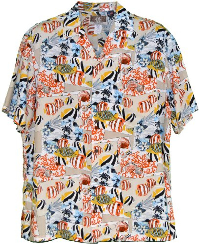 RJC Mens Tropical Fish Snapshot Rayon Shirt