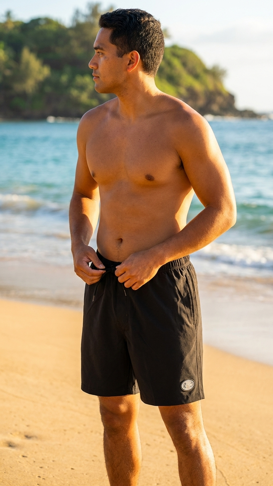 Go Barefoot NO Worries 8 Way Stretch Mesh Lining Swim Trunks