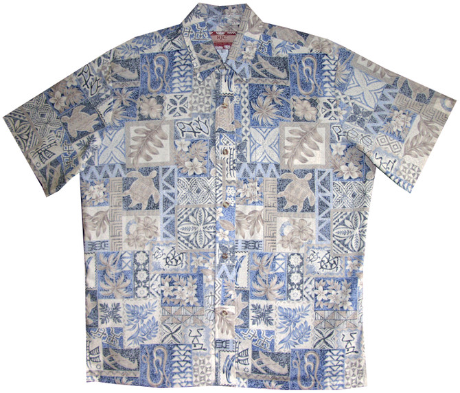 RJC Mens Hawaiian Symbols Reverse Shirt