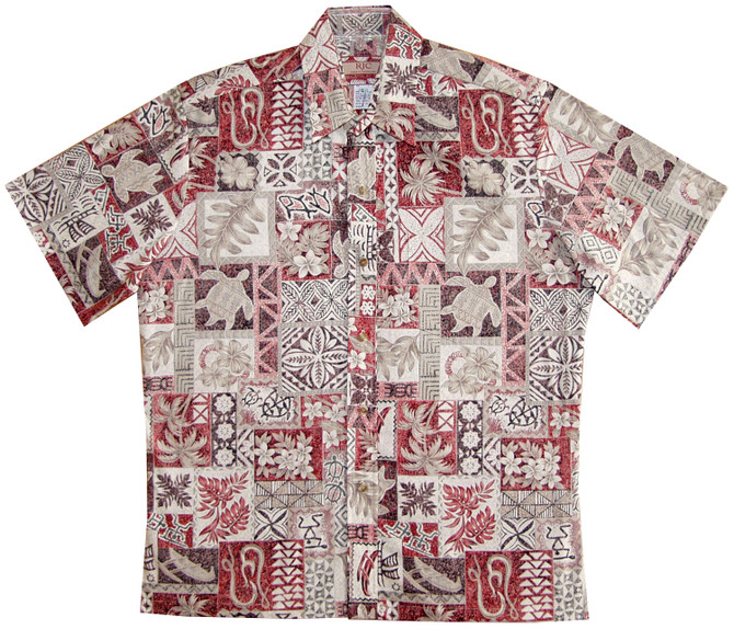 RJC Mens Hawaiian Symbols Reverse Shirt