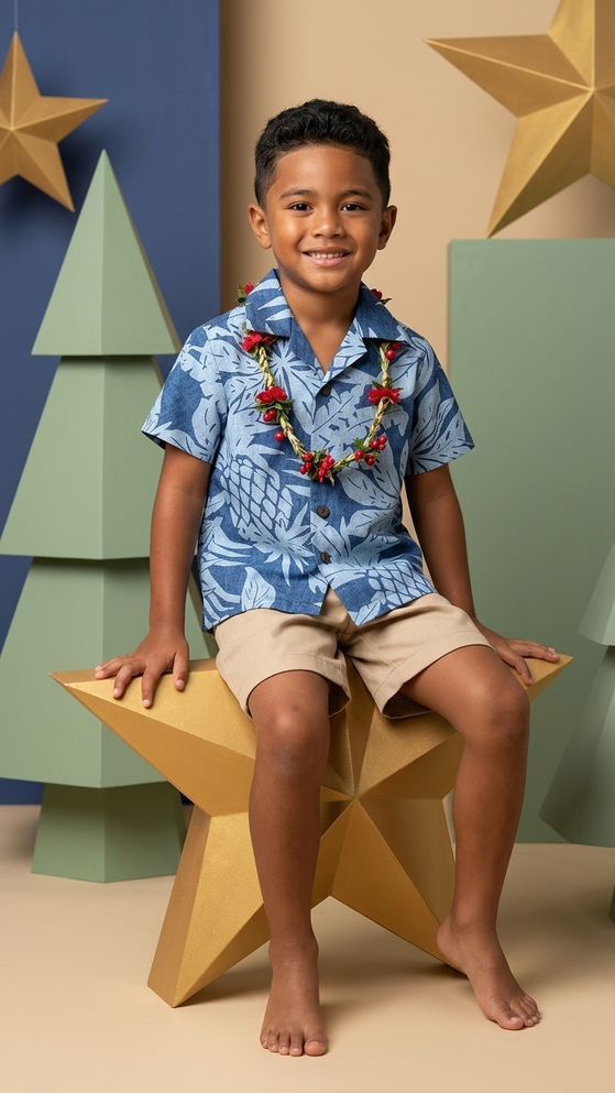 Hala Pineapples Hawaiian Aloha Boys Cabana Set