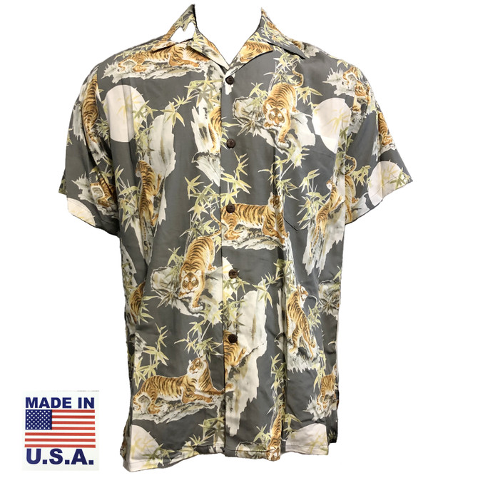 Tigers Faded Men's Classic Hawaiian Shirt (Big or Tall Size)
