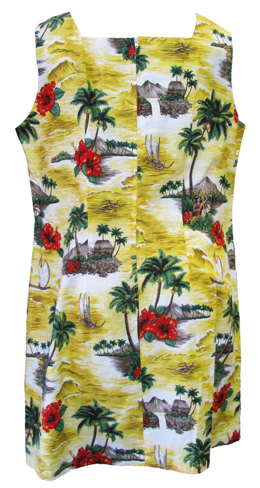 Red Hibiscus Island Women's A-Line Hawaiian Short Tank Dress