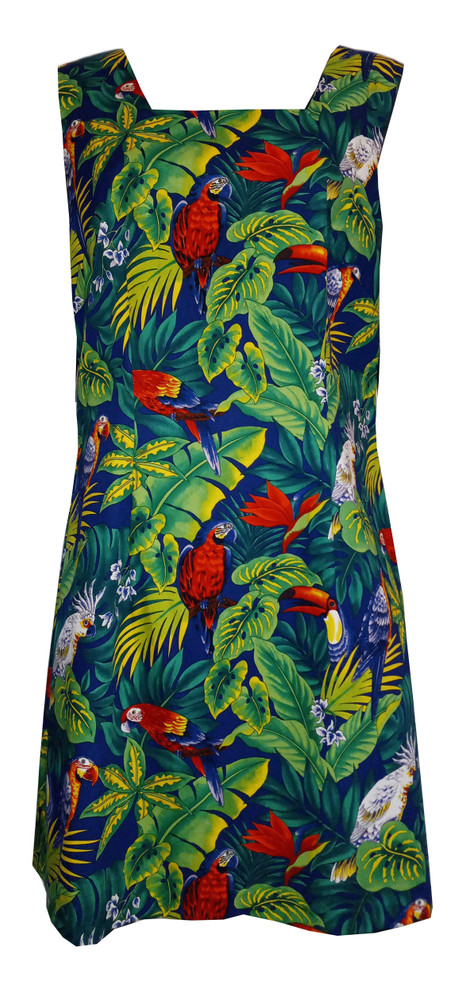 Parrot Macaw Toucan Cockatoo Women's A-Line Hawaiian Short Tank Dress (Petite Size)