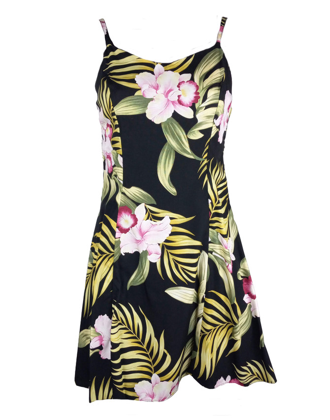 Pacific Orchid Women's Princess Seam Flared Hawaiian Dress (Petite Size)