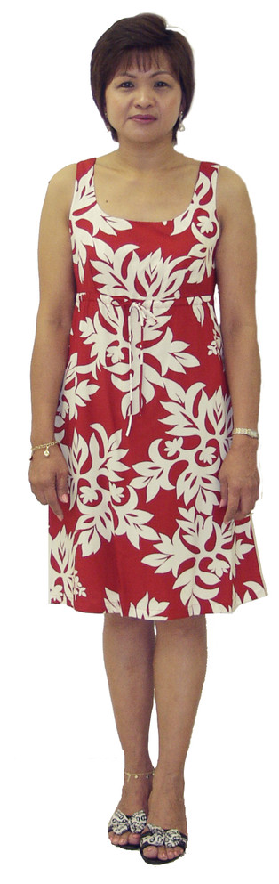 Classic Hawaiian Quilt Women's Empire Tie Front Hawaiian Dress (Regular Fit)