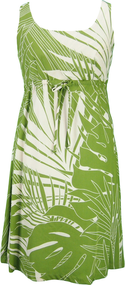 Intense Jungle Women's Empire Tie Front Hawaiian Dress (Generous Fit)