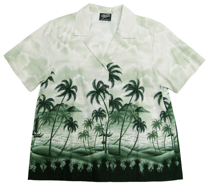 Pineapples View Women's Hawaiian Camp Shirt